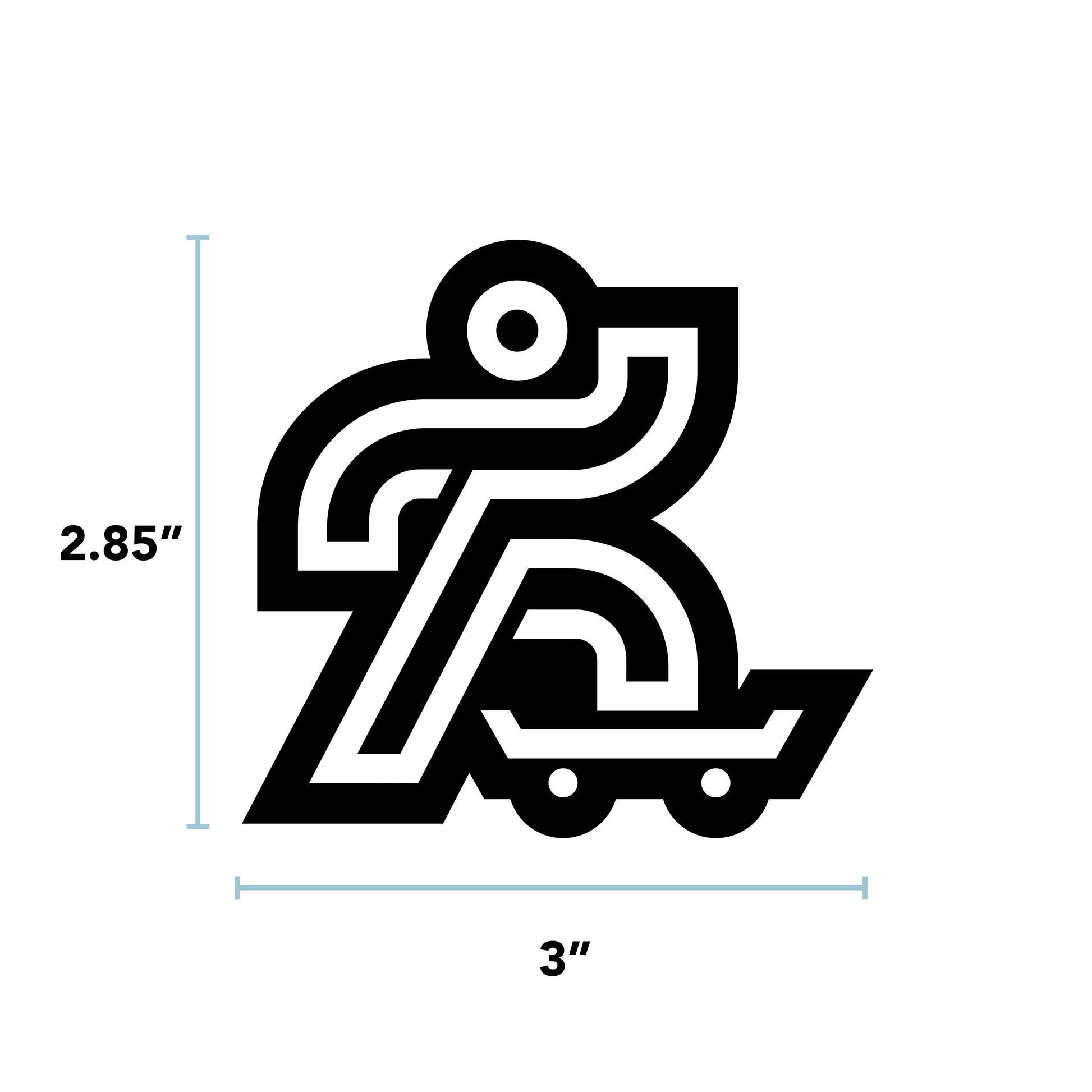 Sports Icon Die Cut Sticker 3" – SkateBoard