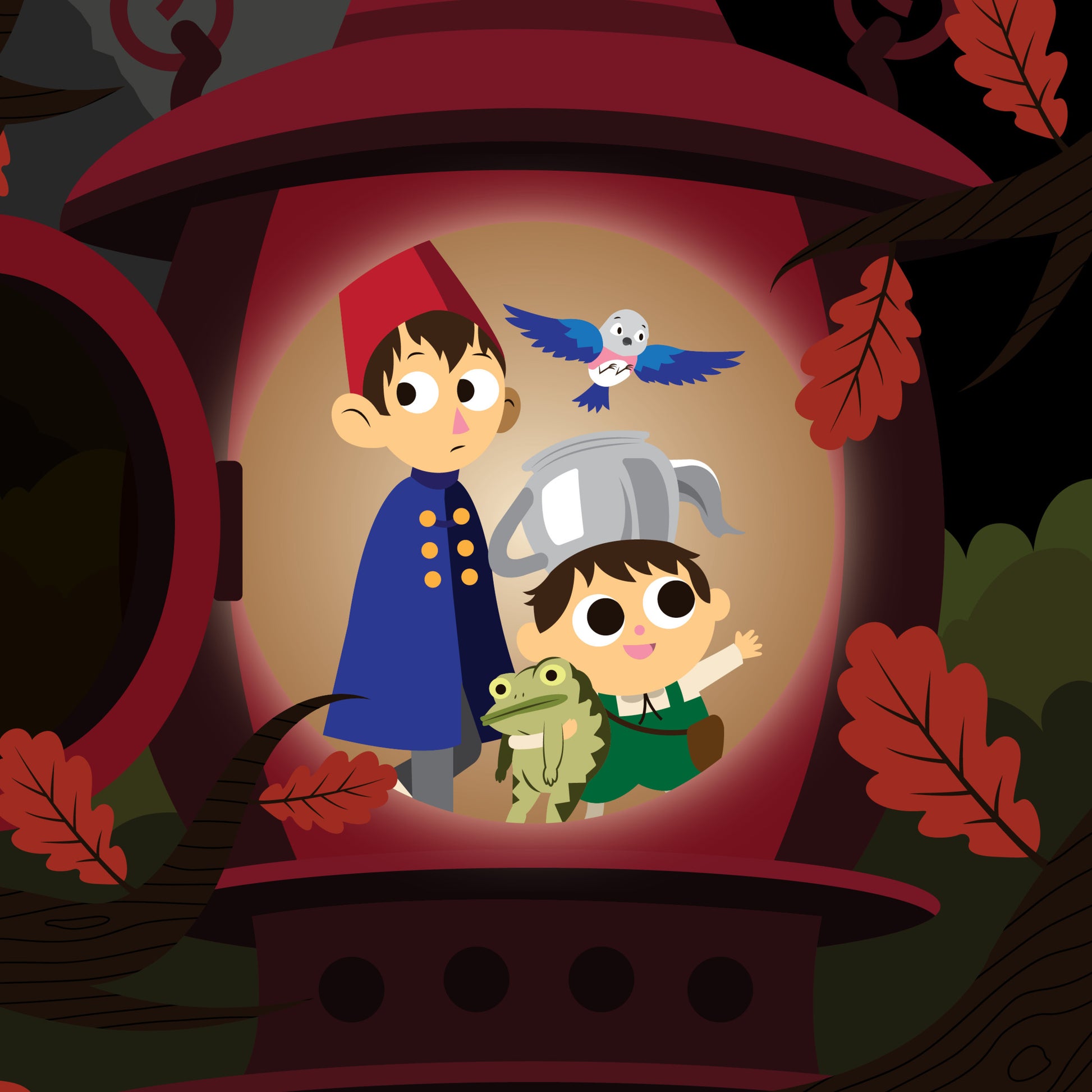 Over the Garden Night Time Lantern 11 x 17" Print