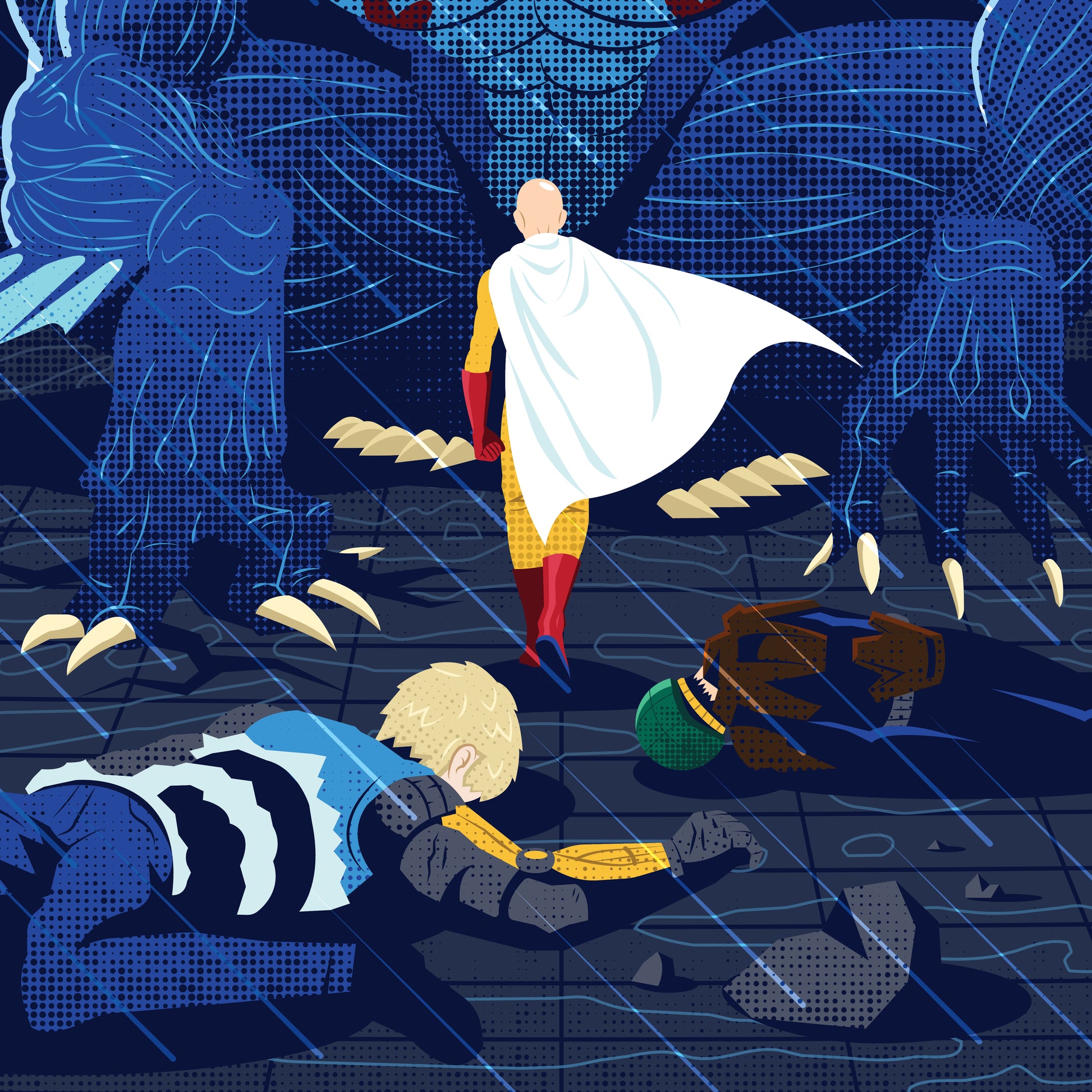 One Punch Man - Sea King Fight 11 x 17" Print